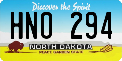 ND license plate HNO294