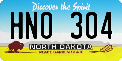 ND license plate HNO304