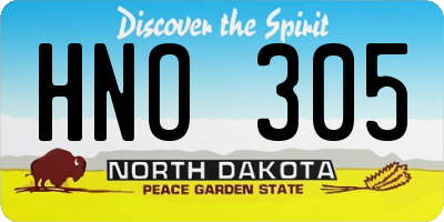 ND license plate HNO305
