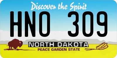 ND license plate HNO309