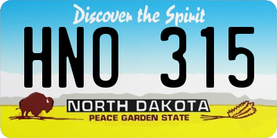 ND license plate HNO315