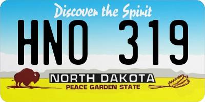 ND license plate HNO319