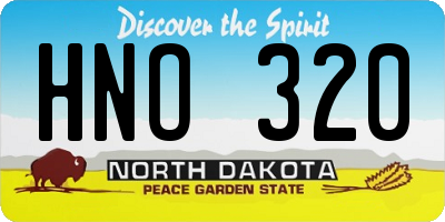 ND license plate HNO320