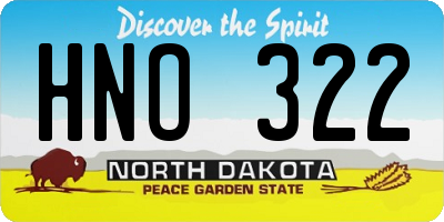 ND license plate HNO322