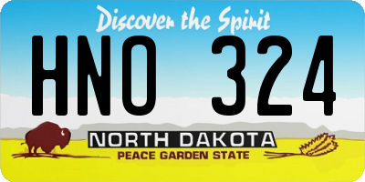 ND license plate HNO324