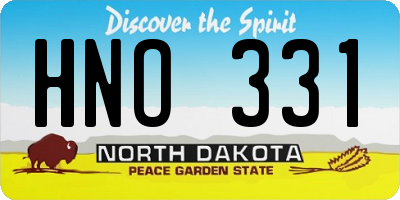 ND license plate HNO331