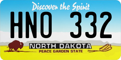 ND license plate HNO332