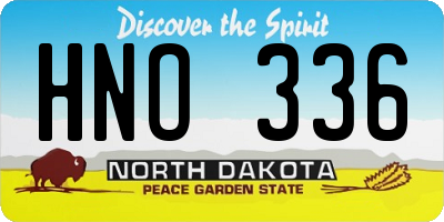 ND license plate HNO336