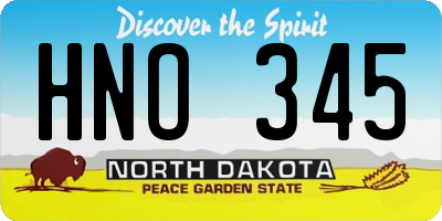 ND license plate HNO345