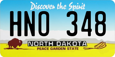 ND license plate HNO348