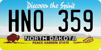 ND license plate HNO359