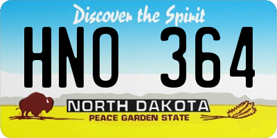 ND license plate HNO364