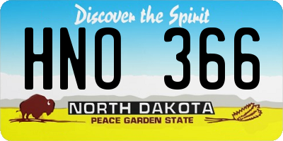 ND license plate HNO366