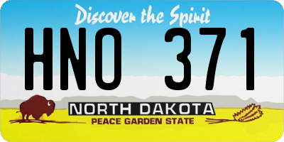ND license plate HNO371