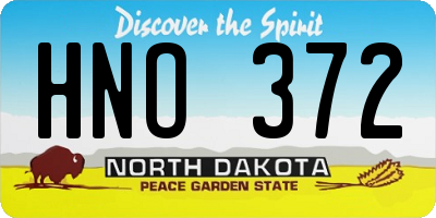 ND license plate HNO372
