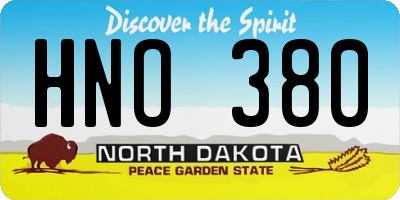 ND license plate HNO380