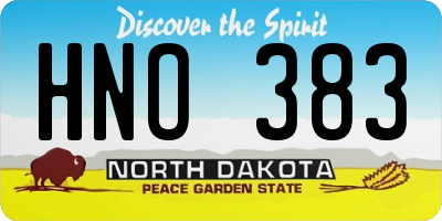 ND license plate HNO383