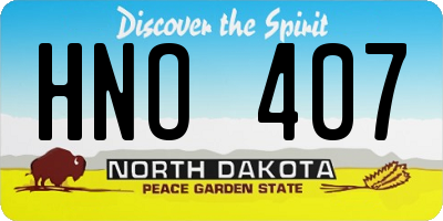 ND license plate HNO407
