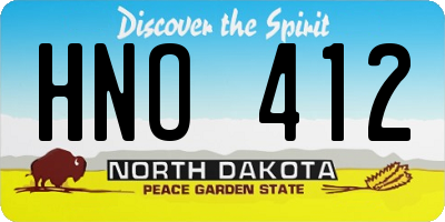 ND license plate HNO412