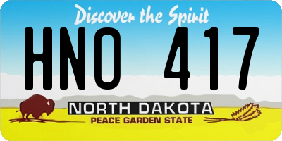 ND license plate HNO417