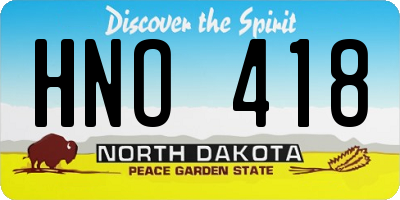 ND license plate HNO418