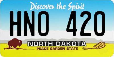 ND license plate HNO420