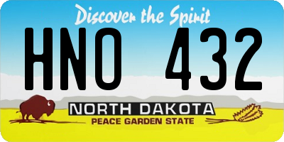 ND license plate HNO432