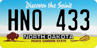 ND license plate HNO433