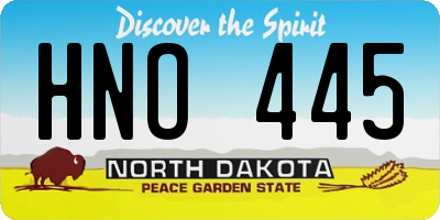 ND license plate HNO445