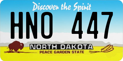 ND license plate HNO447