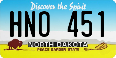 ND license plate HNO451