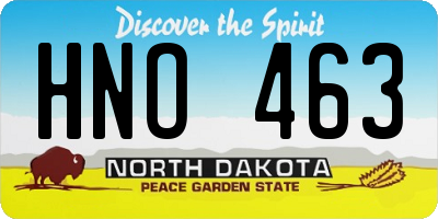 ND license plate HNO463