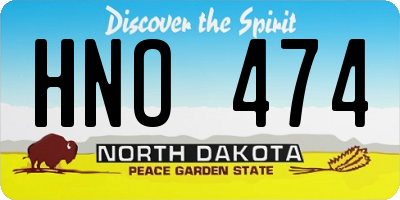 ND license plate HNO474