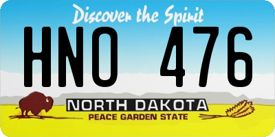 ND license plate HNO476