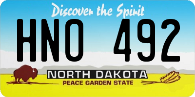 ND license plate HNO492