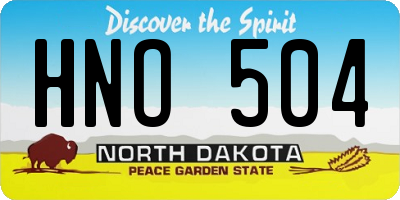 ND license plate HNO504