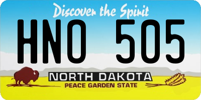 ND license plate HNO505