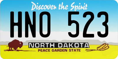 ND license plate HNO523