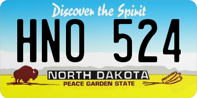 ND license plate HNO524