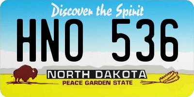 ND license plate HNO536