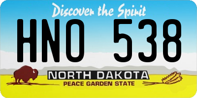 ND license plate HNO538