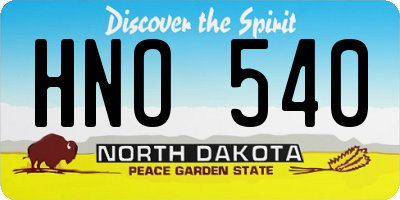 ND license plate HNO540