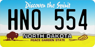 ND license plate HNO554