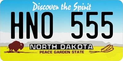ND license plate HNO555
