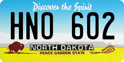 ND license plate HNO602