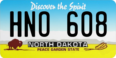 ND license plate HNO608