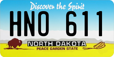 ND license plate HNO611