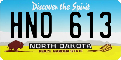 ND license plate HNO613