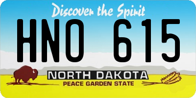 ND license plate HNO615