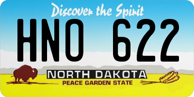 ND license plate HNO622